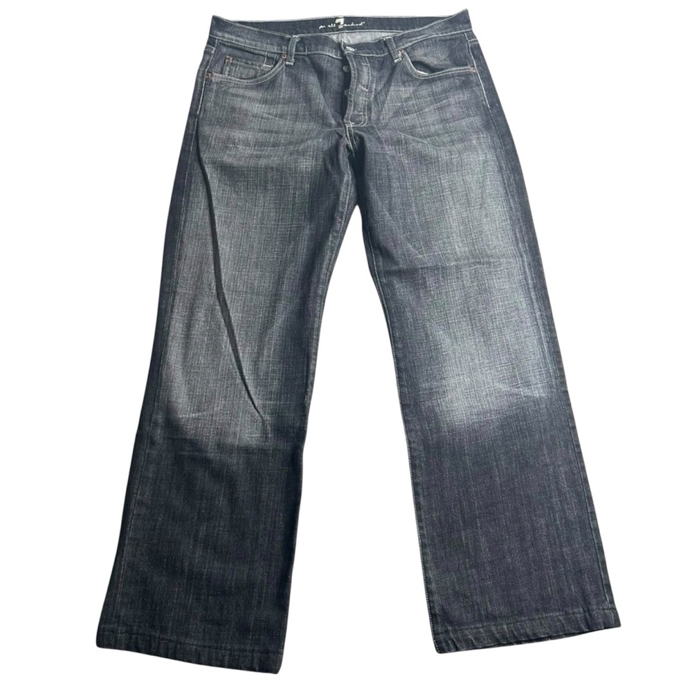 7 For All Mankind Men’s Jeans 34x34 Gray Wash Straight Leg Button Fly‎